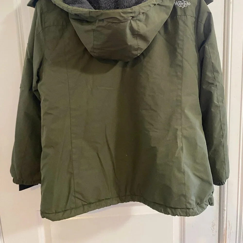 Wantdo Winter Fleece Lined Coat Ski Olive Green